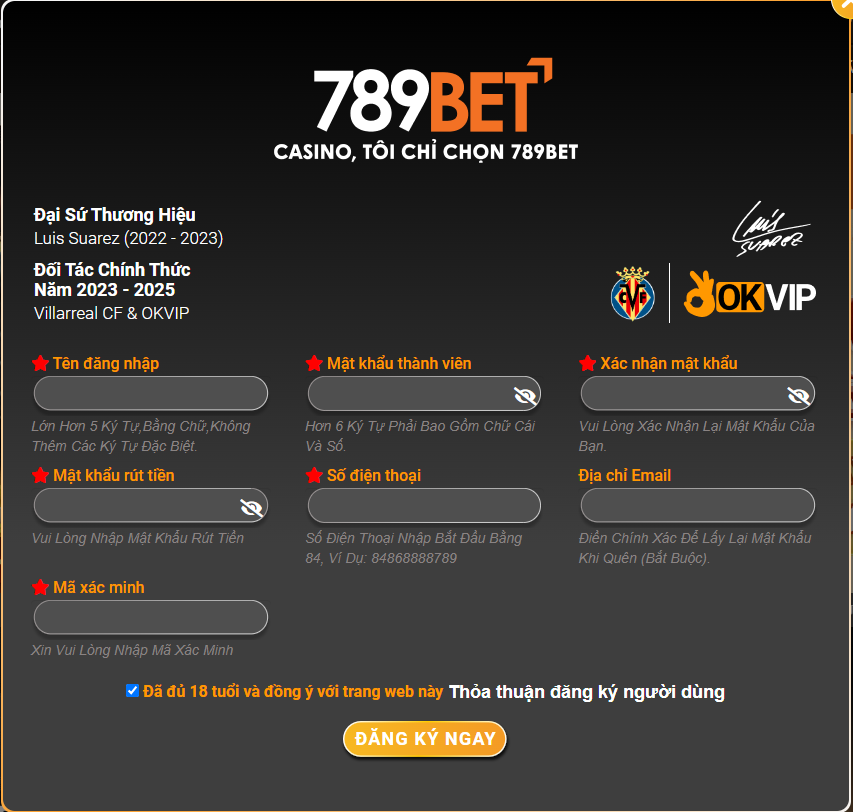 Thao tác chi tiết để đăng ký 789Bet trên website